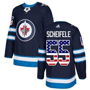 Herren Winnipeg Jets Eishockey Trikot Mark Scheifele 55 Navy USA Flag Fashion Authentic